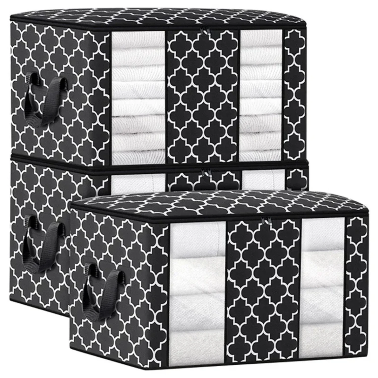 Extra-Large Foldable Wardrobe Clothes Organizer with Dustproof Zipper - Spacious Quilt Storage Box for Bedroom