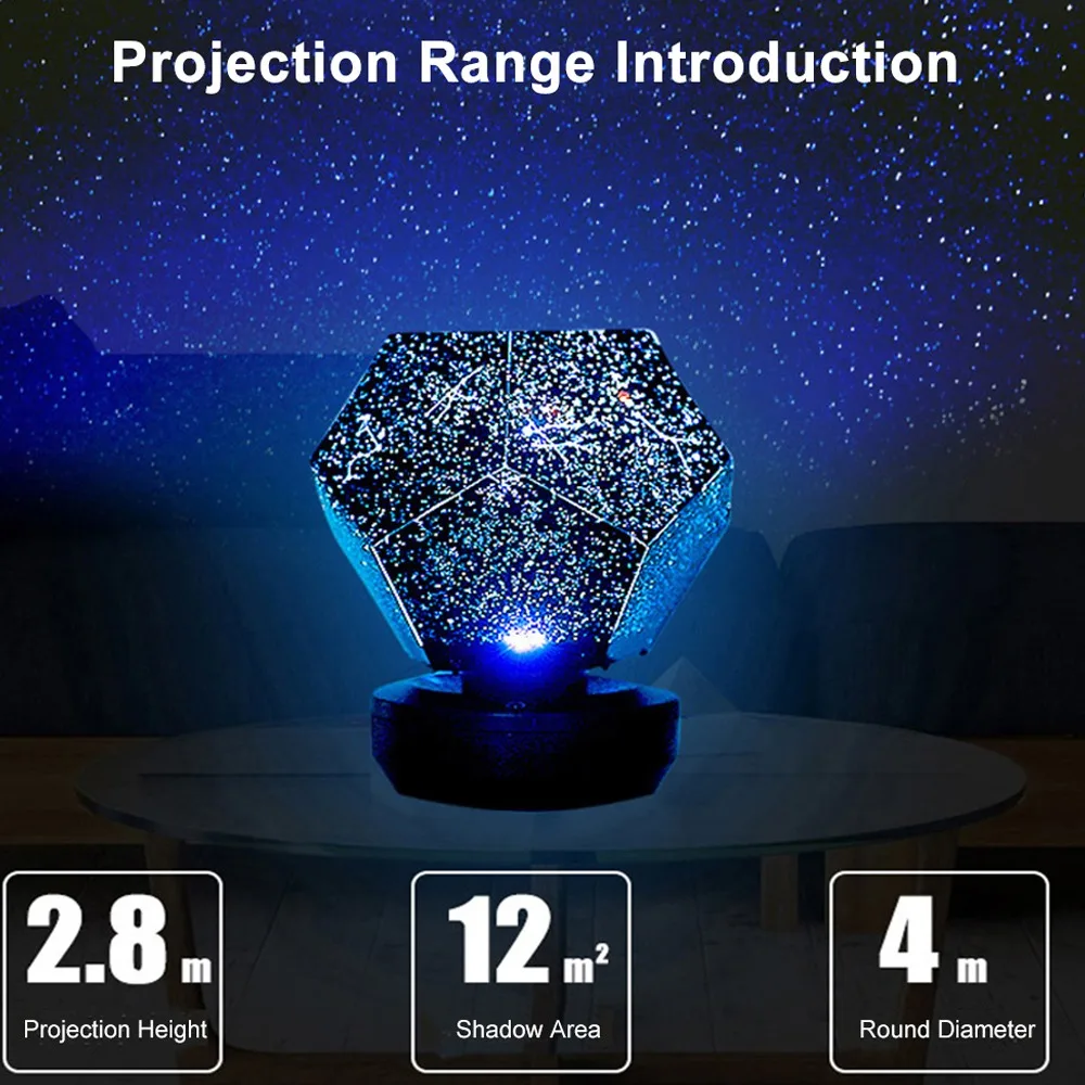 3D Projection Star Projector Light USB Powered DC 5V Night Projection Lamp 3W ABS And PET Material Planetarium Light