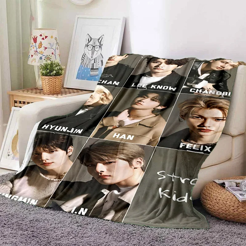 Corea Kpop Stray Kids 3D Singer morbida coperta di flanella per letti camera da letto divano Picnic, coperta per copertura all\'aperto regalo per il