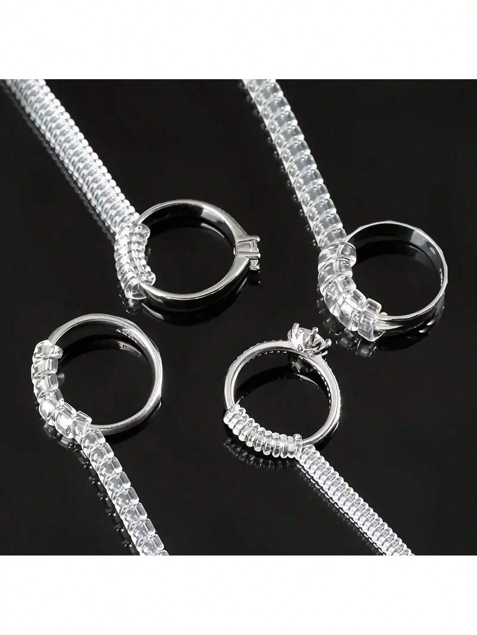 4pcs/Clear Ring Size Adjuster, Transparent Silicone Reducer for Loose Rings