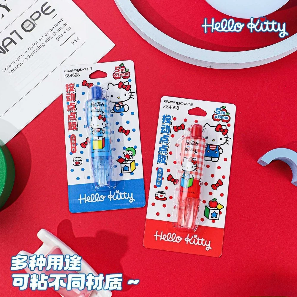 Sanrio Hello Kitty Push Type Dot Glue Pen Cute Student Stationery Adhesive Tape Double Sided Glue Stick for DIY Craft view 5
