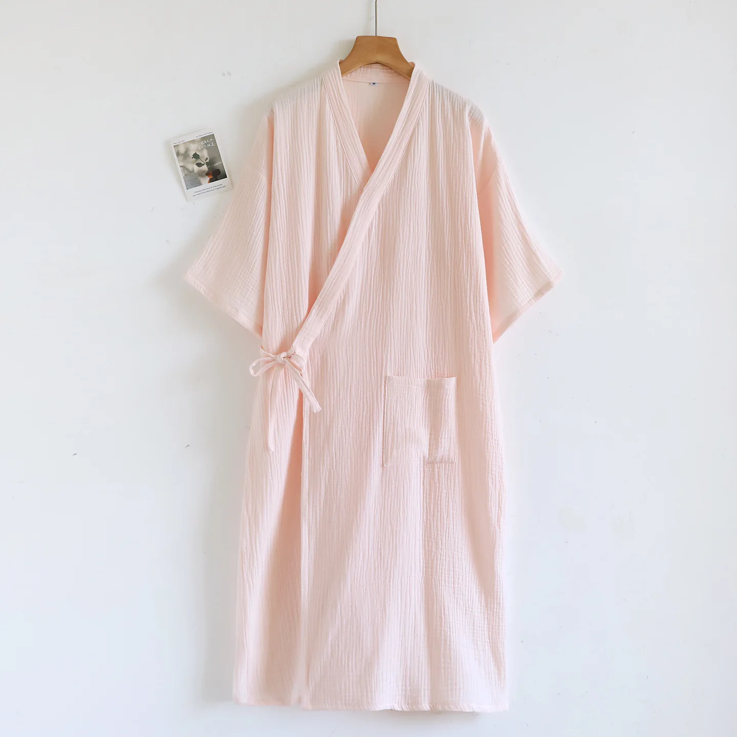 

Short Sleeve Cotton Kimono Sleepwear For Sleeping Robe Lounge Women's Pajamas Spring Autumn Home Wear Bathrobe Female