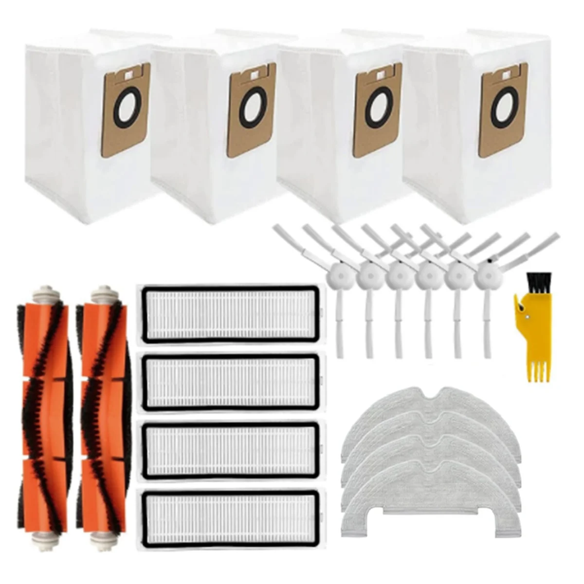 21 Stuks Accessoires Kit Voor Bot D10 Plus Rls3d Robot Vacuüm Hoofdborstel Hepa Filter Stofzak Doek