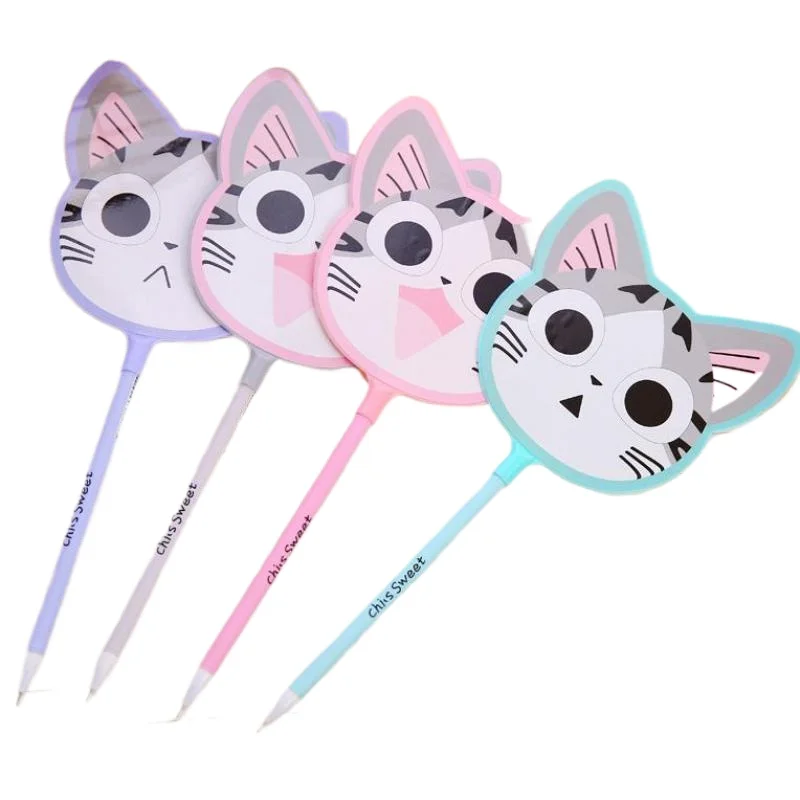 Jonvon Satone 20 Pcs Cat Fan Neutral Pen Cute Creative Fan Pens Korean Stationary For Writiing Student Children's Stationery