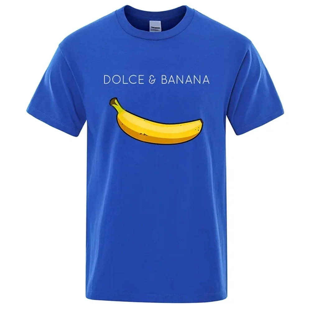 Dolce & Banana Fashion Print Men T-shirts Casual Breathable Tops Oversized Cotton Tshirt Male Short Sleeve S-XXXL Tees Shirts