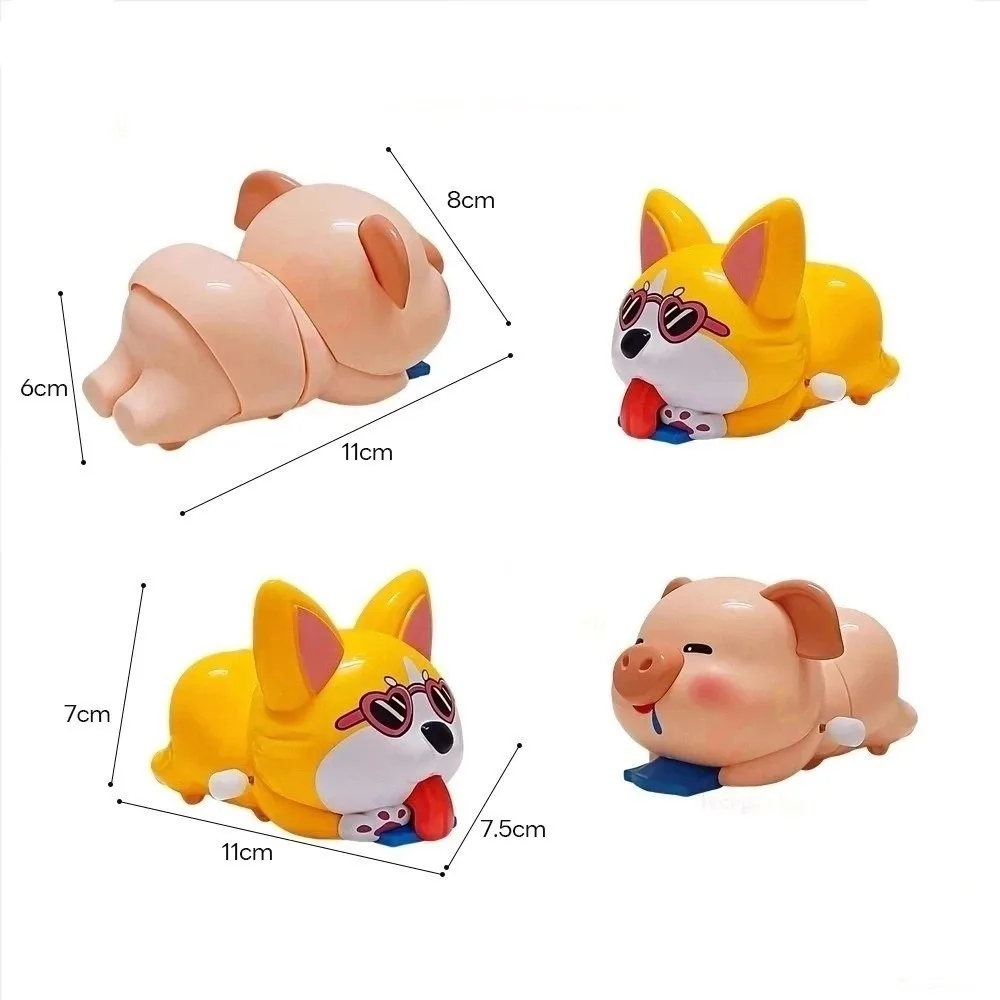 Giocattoli di addestramento per gattonare del fumetto Cucciolo di maiale Materiale non tossico Carica altalena Giocattolo da passeggio Giocattoli interattivi resistenti alle cadute Giocattoli puzzle