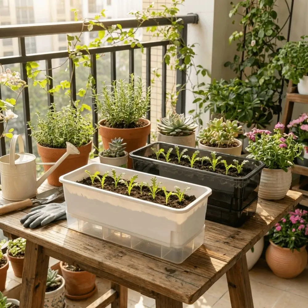 Plastic Hydroponic Plant Pots Thicken Cultivation Box Plant Nursery Pot Planting Container Self Watering Germination Tray