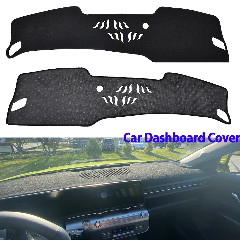 For Hyundai Kona 2023 2024 2025 Car Dashboard Cover Dashmat Protector Mat Sunshade Anti-Glare Sun-proof Carpet Car Accessories