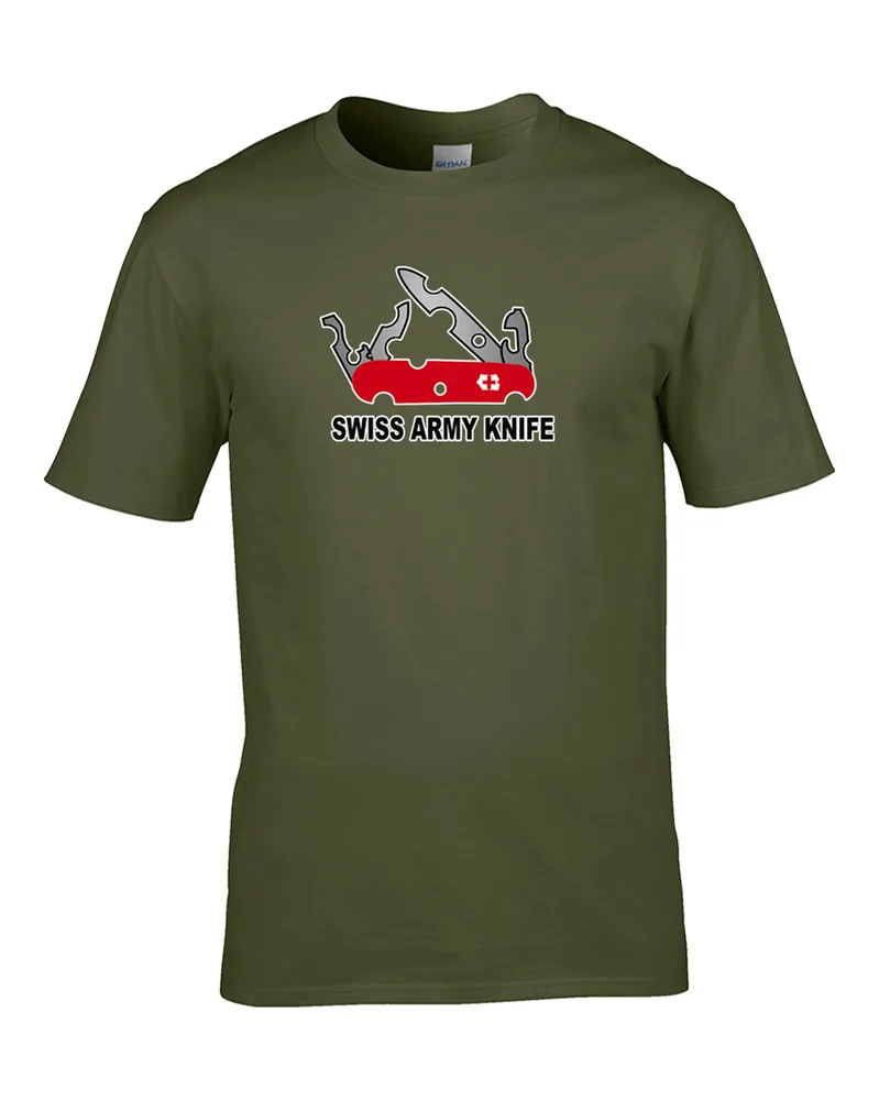 SWISS CHEESE ARMY KNIFE - cheese loving   parody T Shirt  High Quality 100%Cotton Short Sleeve