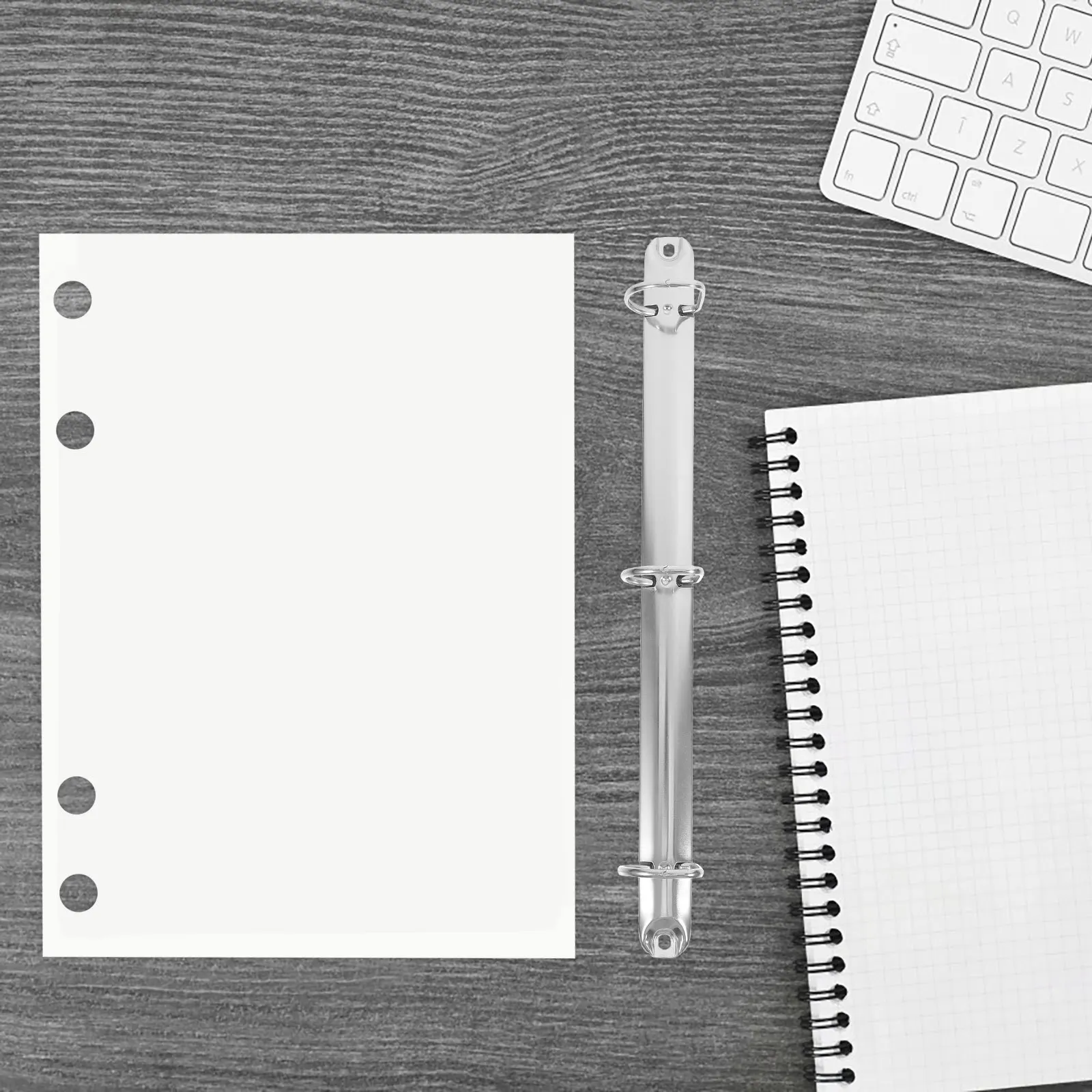 Anéis fichários portáteis de liga de zinco, mecanismo de 2 anéis, faça você mesmo, organizador de documentos elegante, planejador de projeto de estudante de negócios