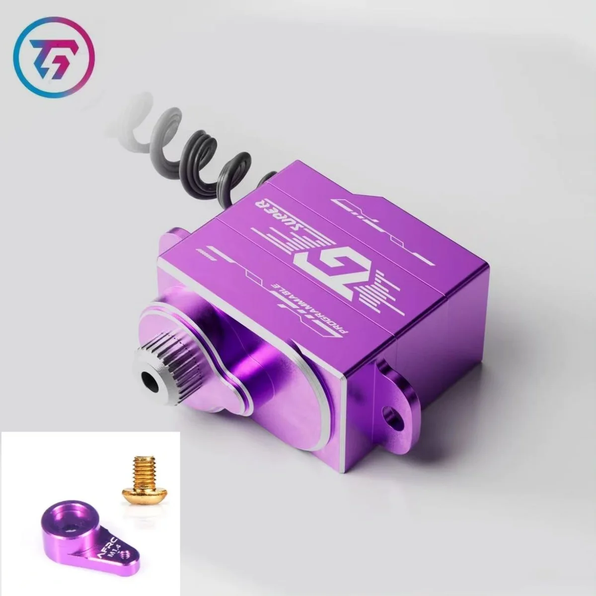 TG RCING TG Super 1/24 1/28 MINI Metal Servo ZH1.5 Connector Black/Purple (25T Servo Horn OD 4.9MM)
