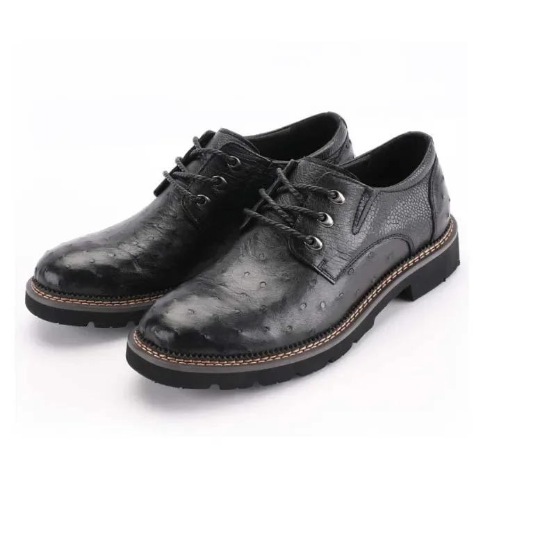 dae South African ostrich shoes  Ostrich leather shoes with fashionable and casual Non-slip  wear resistant men shoes