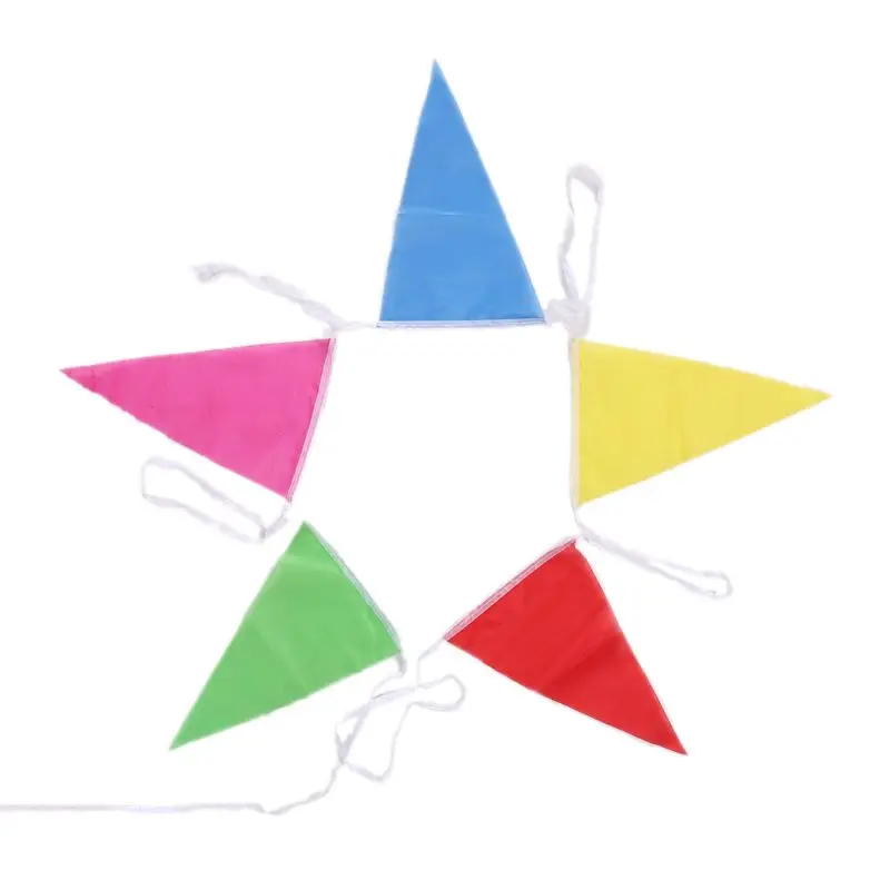 Colorful 80m for Triangle Pennant Bunting String for Banner Festiva DXAF