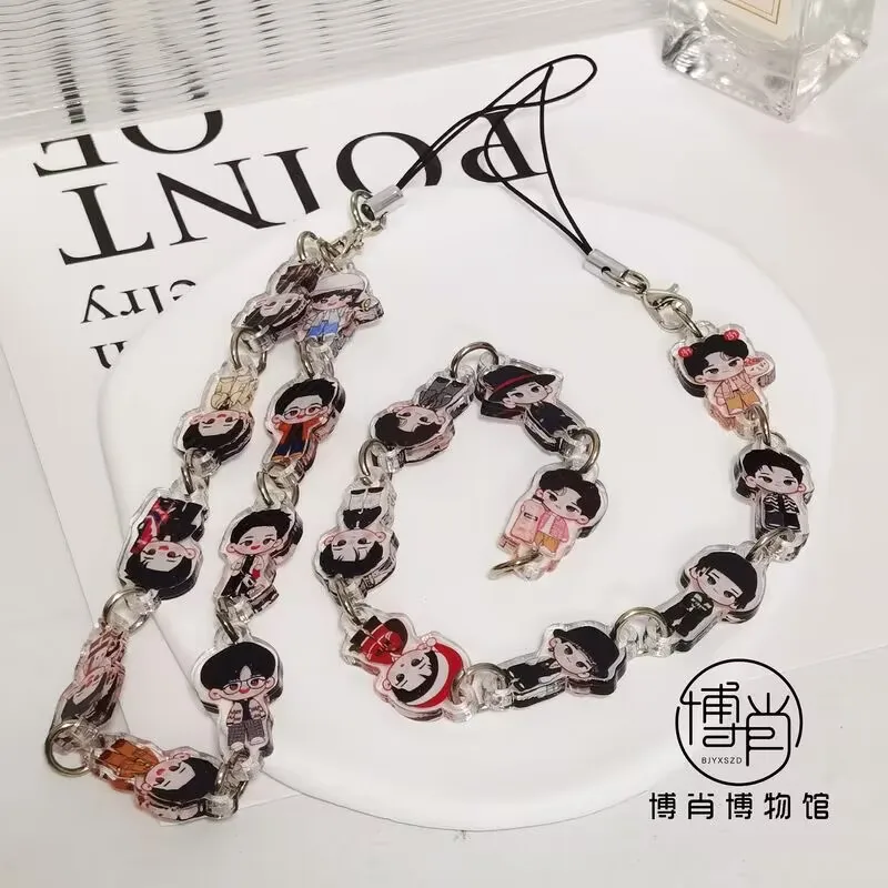 يقوم Bojun Yixiao بتخصيص المعلقات سلسلة الهاتف المحمول المصنوعة من الأكريليك الكرتوني الأصلي اللطيف "Wang Yibo Xiao Zhan"