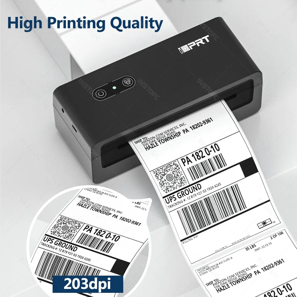 30-110mm 4 polegadas etiqueta de envio expresso etiqueta de código de barras térmica impressora sem fio bluetooth 4x6 polegadas dhl pedido impressão via telefone ou pc