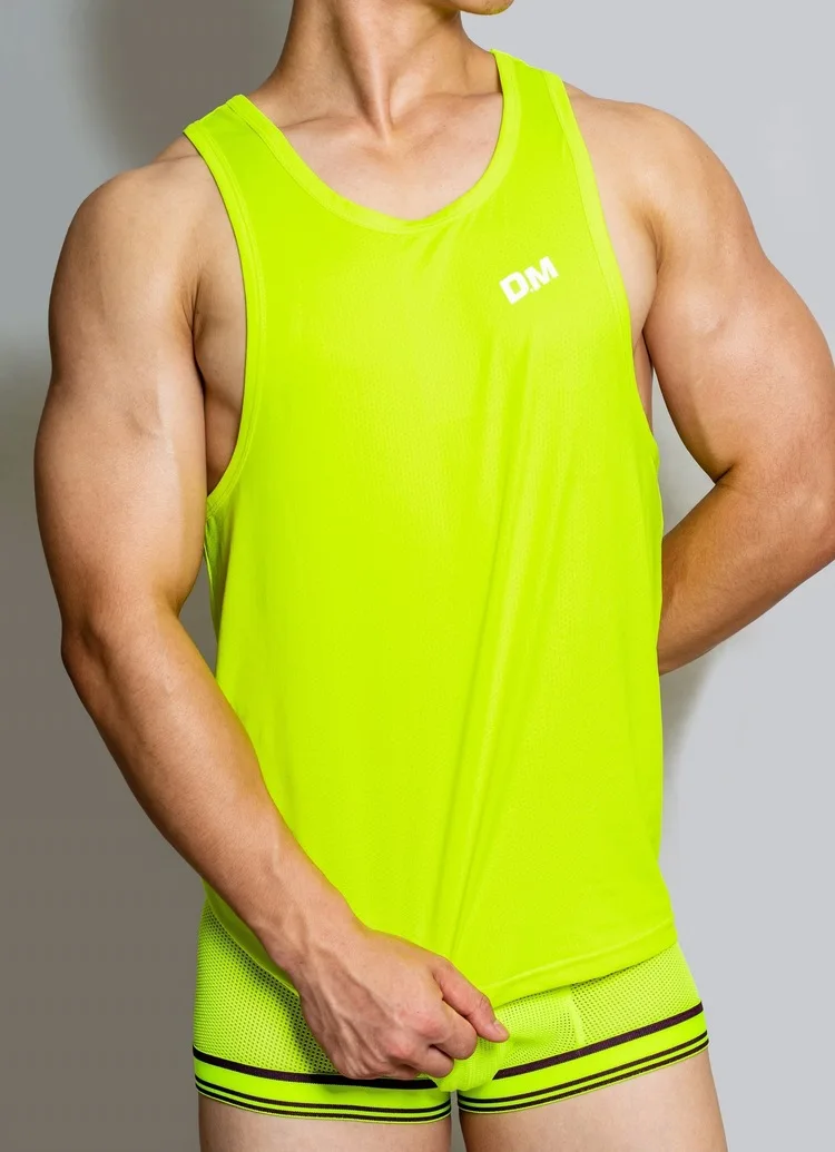 Maillot de sport en maille fine pour homme, maillot de sport respirant, entraînement physique, course à pied, séchage rapide, été