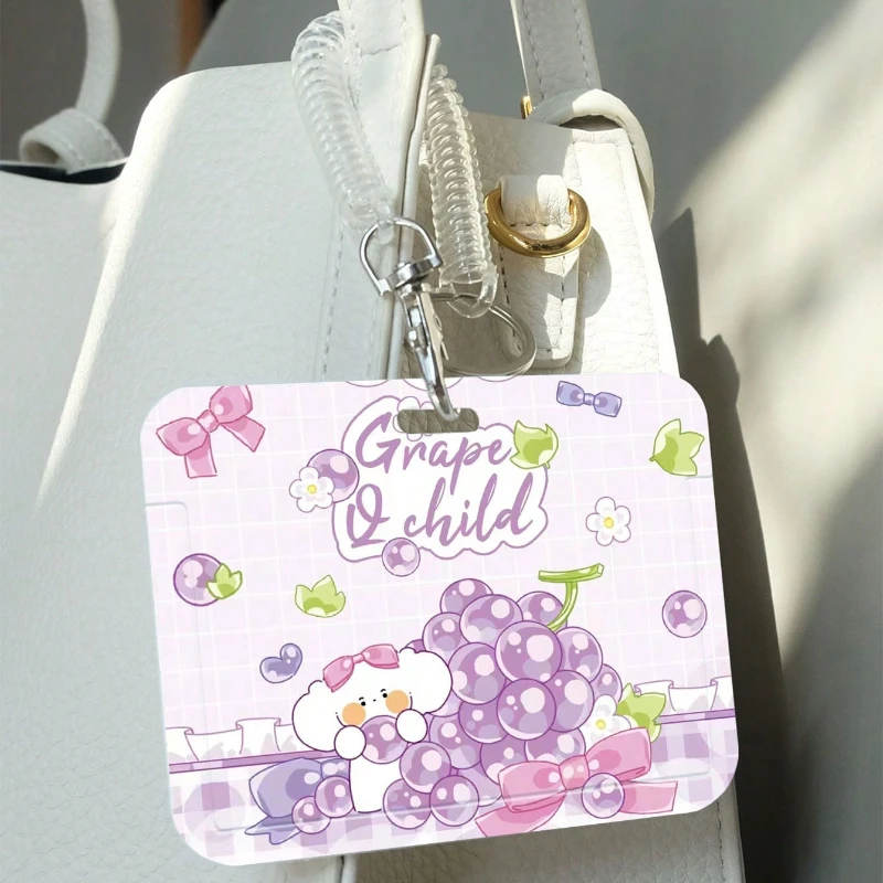 Cute Rabbit Pattern Card Holder Suitable for Bus/Metro Card Protection Cover Meal Card Cover Student ID Cover Pendant Keychain