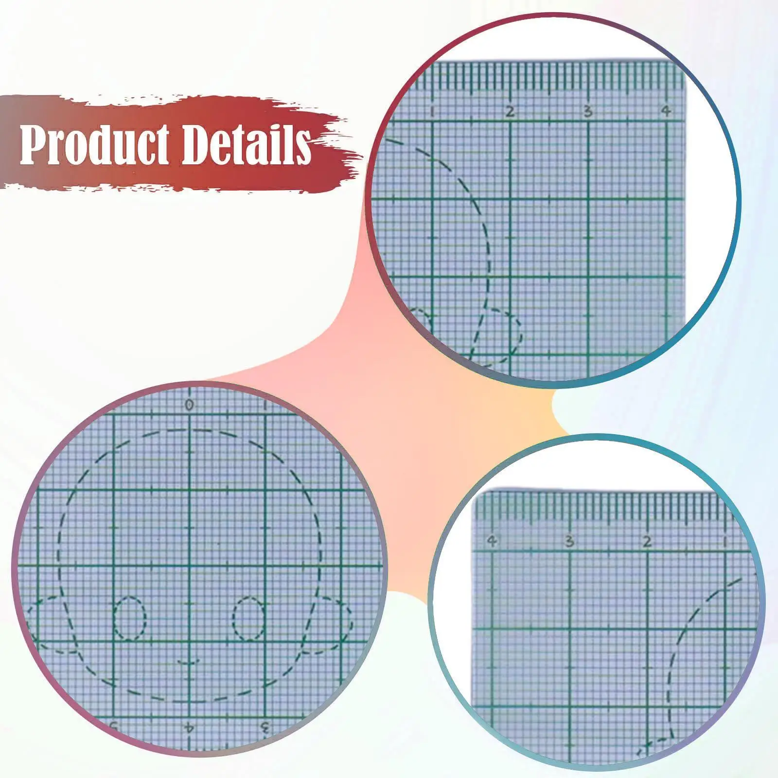 Righello simmetrico testa di bambola trasparente per guida trucco viso dipinto a mano Accessorio creativo per articolato