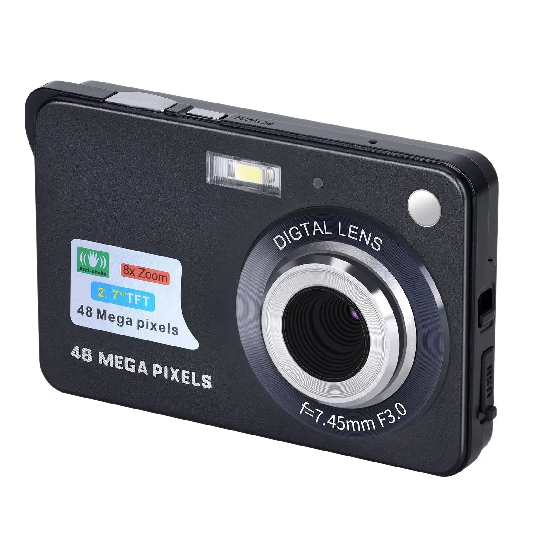 

Digital Camera HD Display Video Camera Anti-Shake Camcorder 2.7 Inch Mini Camera