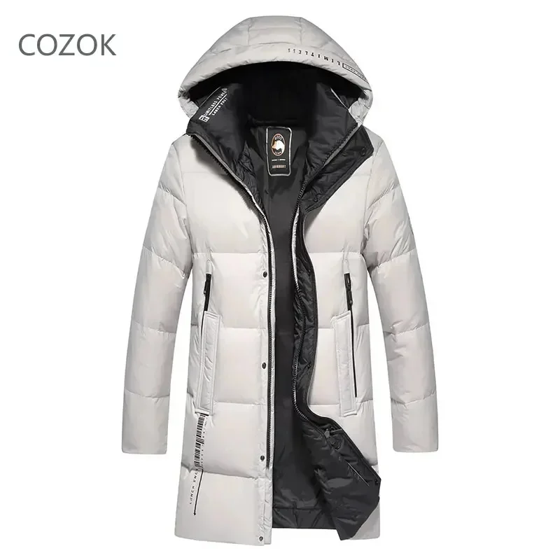 Warme Winter Donsjassen Herenjack 2025 Lange Designerkleding Luxe 90 Procent Ganzenvulling Casual Windbrea Met Capuchon