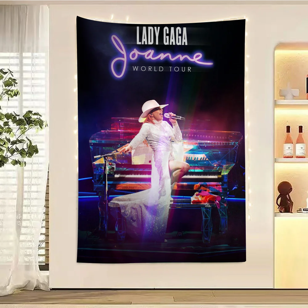 

L-lady Star Singer G-gaga Cartoon Tapestry For Living Room Home Dorm Decor INS Home Decor