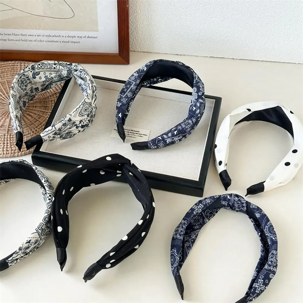 

Cashew Flowers Printing Head Hoop Casual Wide Hairhoop Headband Women Ethnic Hairbands Soft Cross Hair Hoop Headwrap Wholesale
