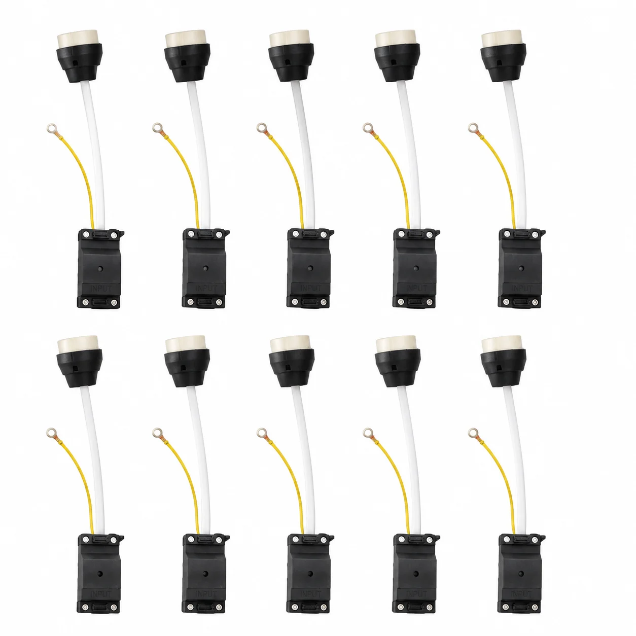 JOYINLED Spotlight Downlight Bulb Base 10PCS GU10 Ceramic Socket Lamp Holder with Wire Connector Terminal Block for LED Halogen