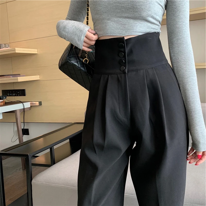 

Cargo suit pants women's spring new design stylish matching Martin boots ankle binding casual Haren carrot nine cropped pants