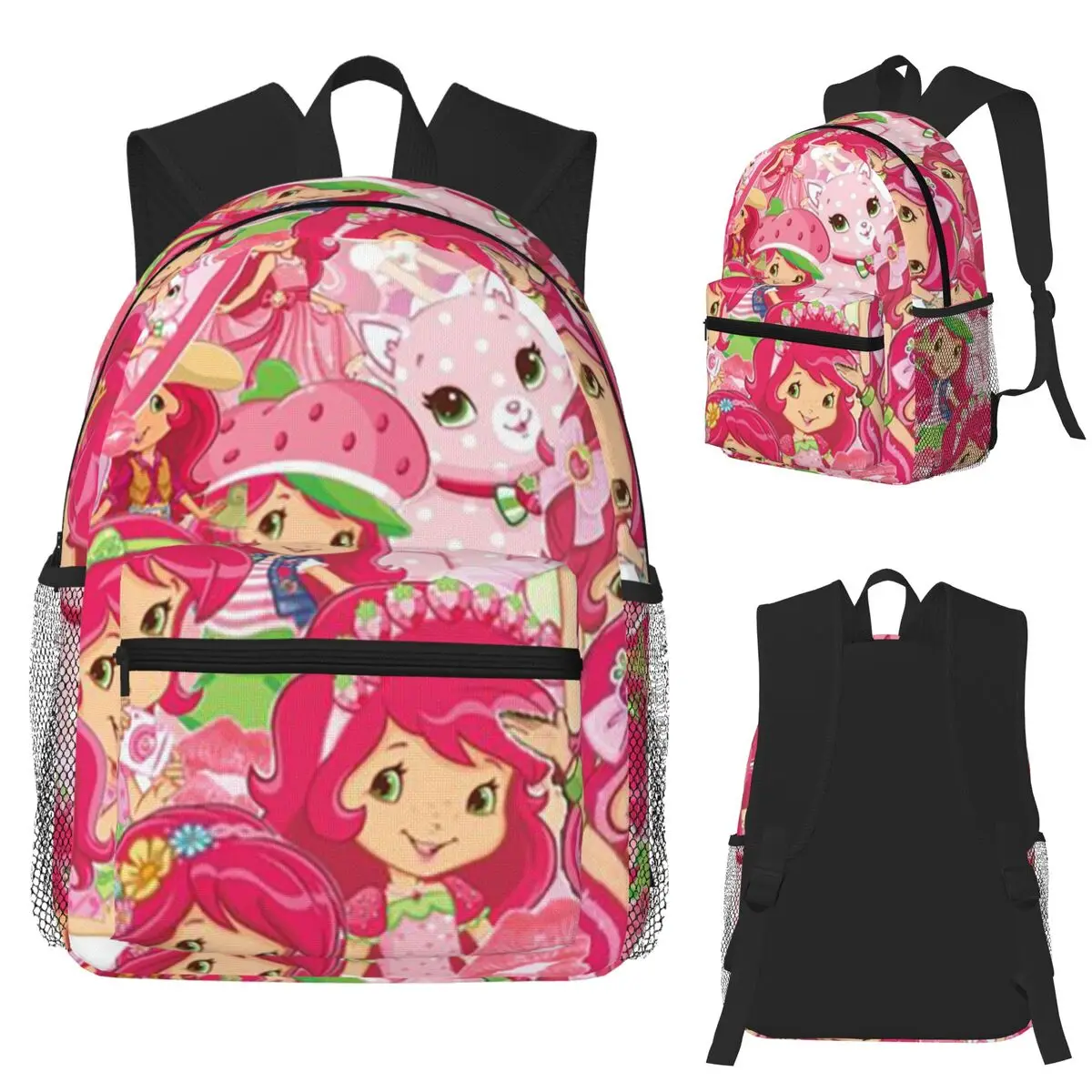 Like Strawberry ShortCake Student Backpack School Bag Hiking Travel Daypack for Boys Girls Bookbag Shoulder Bags