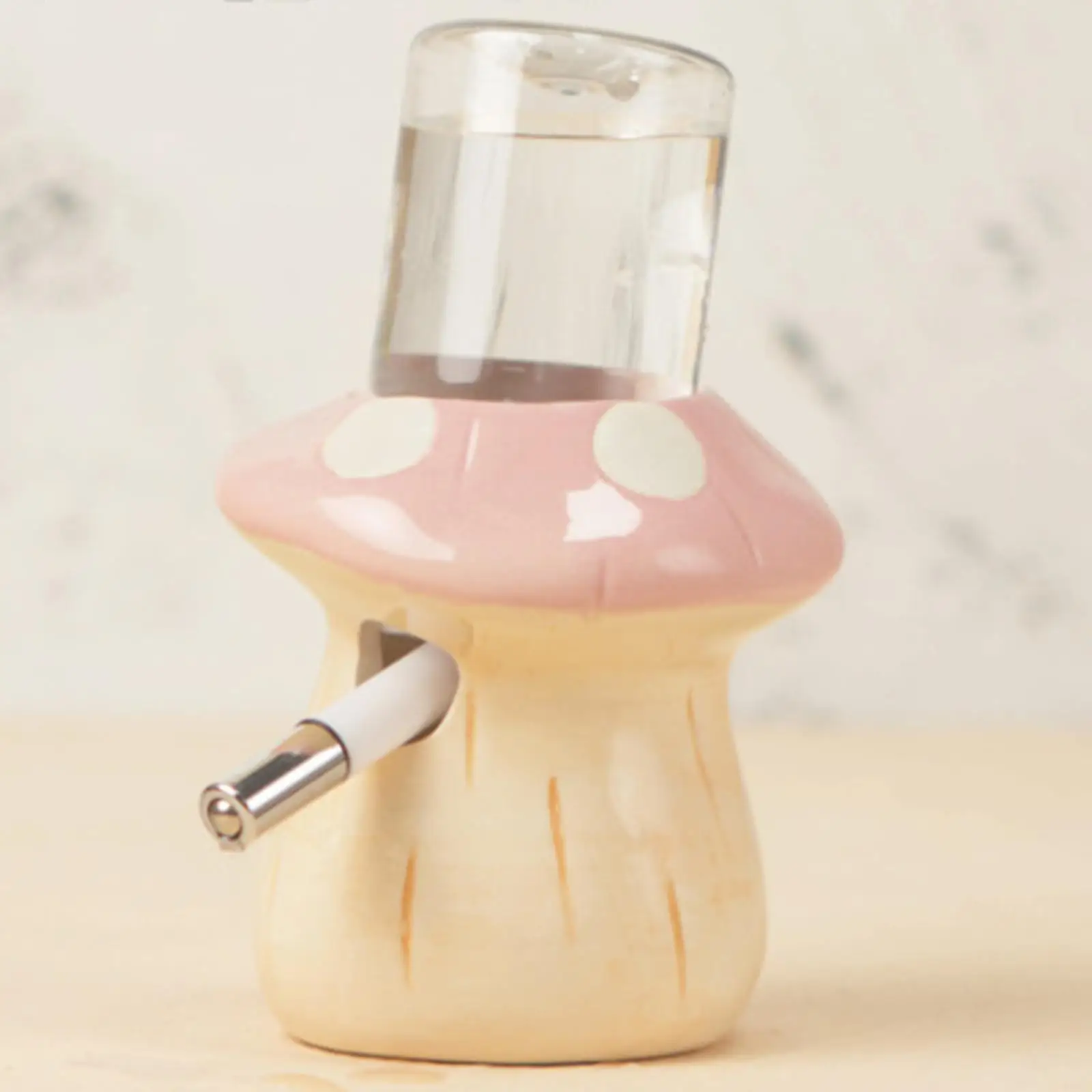 Hamster-Wasserflasche mit einfach zu befestigenden Zubehörteilen, Keramik-Spender für Frettchen, Ratten, Igel, Mäuse, Pilz-Wasserflaschenständer – Detail 7