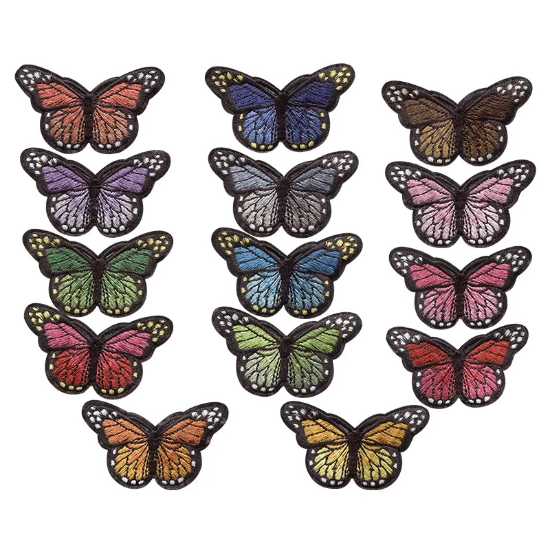 42 Pieces Butterfly Iron On Patches Embroidery Applique Patches For Arts Crafts DIY Decor, Jeans,Jackets, Kid's Clothing