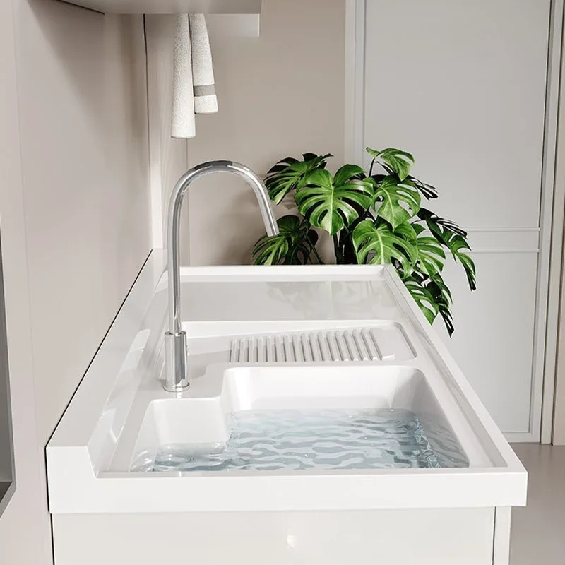 Honeycomb aluminum balcony washing machine cabinet combination household sweeping robot laundry cabinet integrated laundry