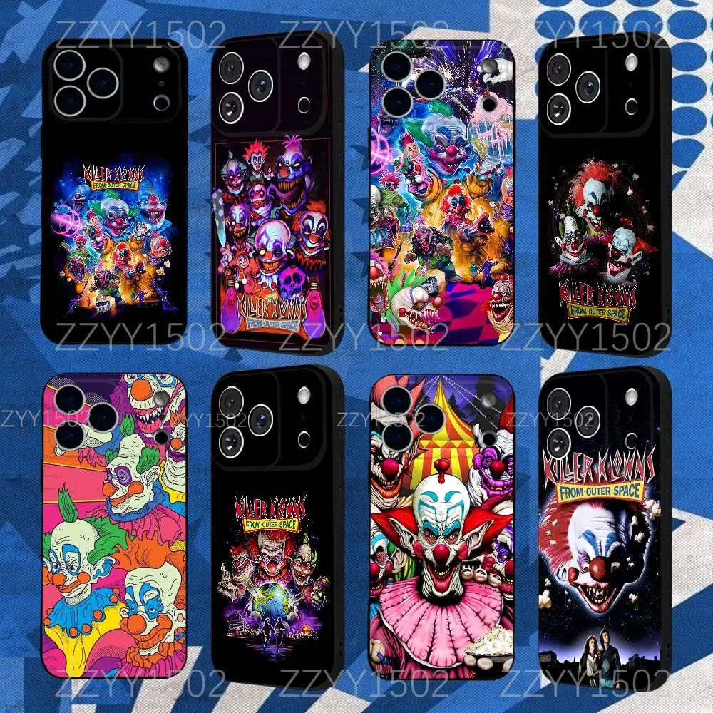 

K-Killer Klowns From Outer Space Phone Case For iPhone 17,16,15,14,13,12,Pro,Max,Plus,E,SE4,Air,Mini Black Funda Shell