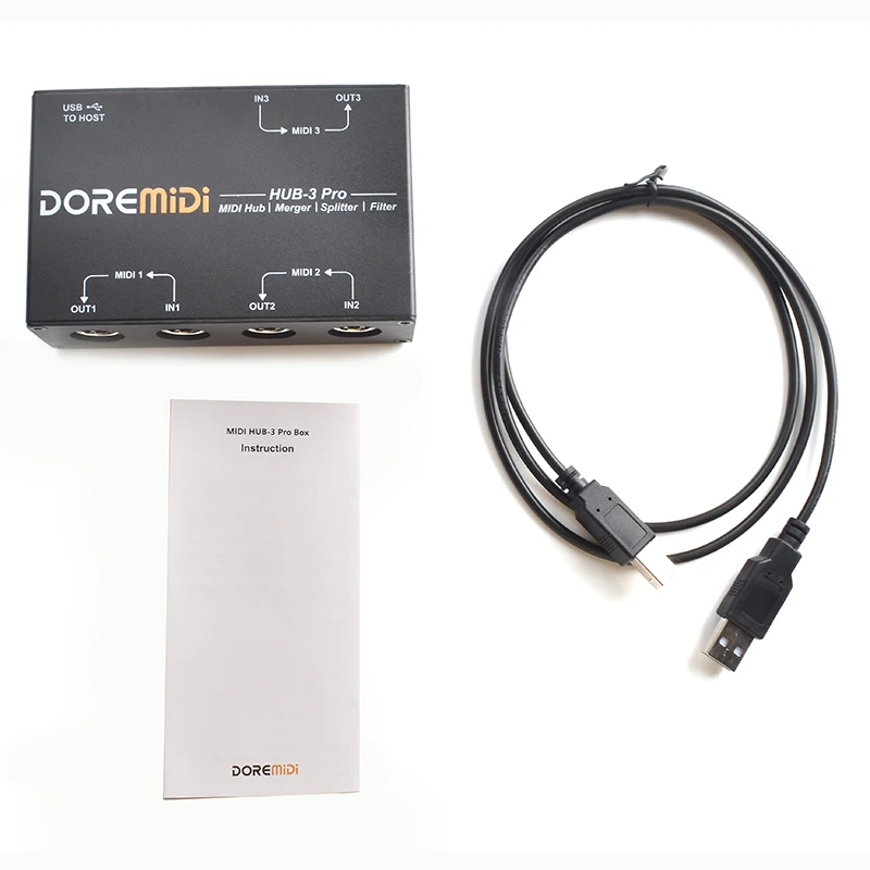 DOREMiDi MIDI HUB-3 Pro obsługuje łączenie urządzeń MIDI DIN z komputerami Routing portów MIDI i filtrowanie wiadomości MIDI