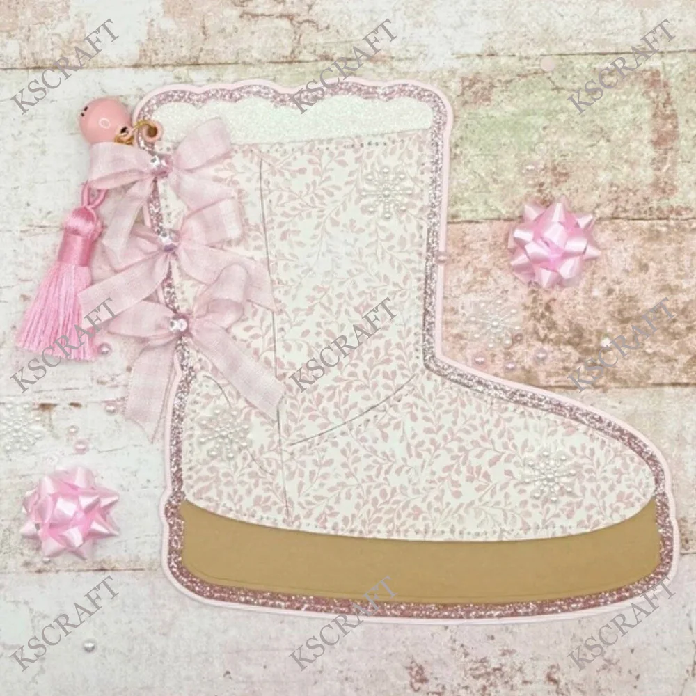KSCRAFT Winter Boot Mini Album Cutting Dies Stencils for DIY Scrapbooking Decorative Embossing DIY Paper Cards
