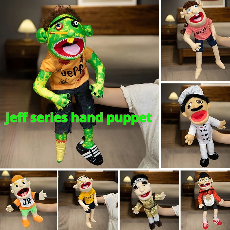 Talk Show Party Props Jeff Series หุ่นมือตุ๊กตาของเล่น Chef Rock Jeff Phoebe มือ Muppet ตุ๊กตาของเล่นเด็กของขวัญวันเกิด Xmas ของขวัญ