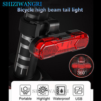 Bicycle Light USB Red Accessory Rechargeable LED Bicycle Bike Cycling Front Rear Tail Lamp Warning Flash Light