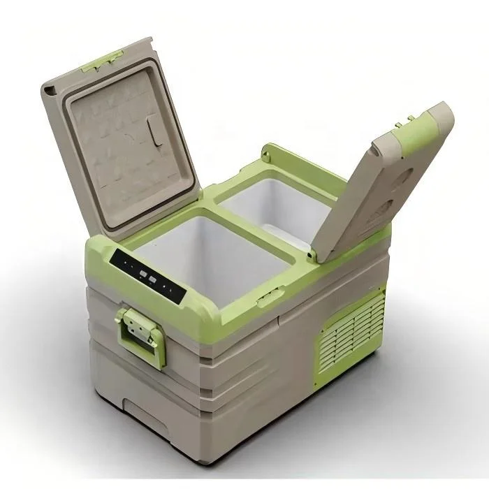 Portable 12V 24V Auto Freezer Truck Refrigerator AC.684.083 Mini Car Fridge 45L for Camping Quantity Grey Yellow Cooler Box