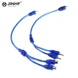 2 RCA Female To 1 RCA Male Splitter Car Audio Adapter Cable Wire Connector Car Audio System Subwoofer Portable Speaker