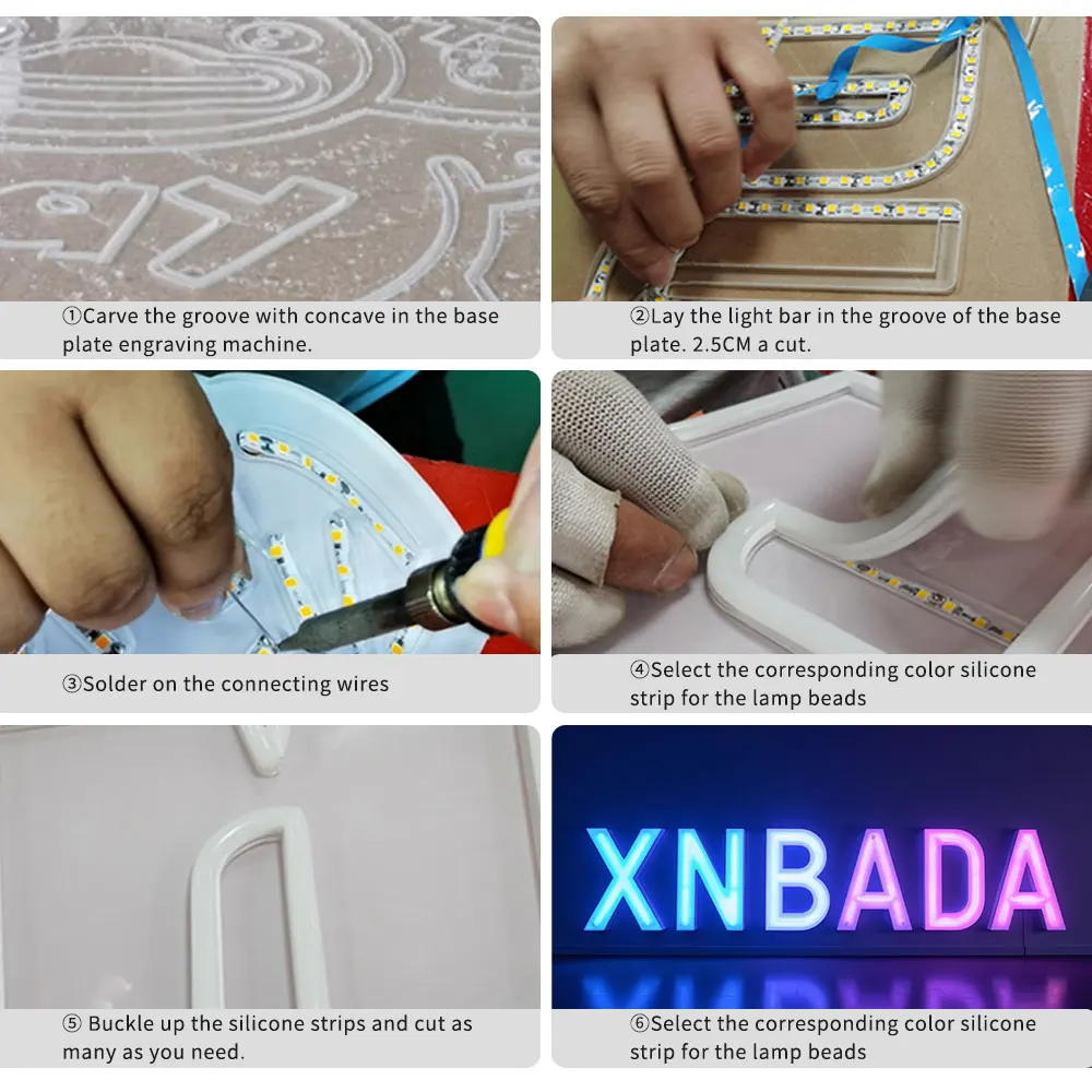 DC12V S Shape LED Strip 6mm Width Bendable 2835SMD 120LED/m Flexible Foldable Light Tape DIY Neon Sign Letter 12Colors 1m-20m