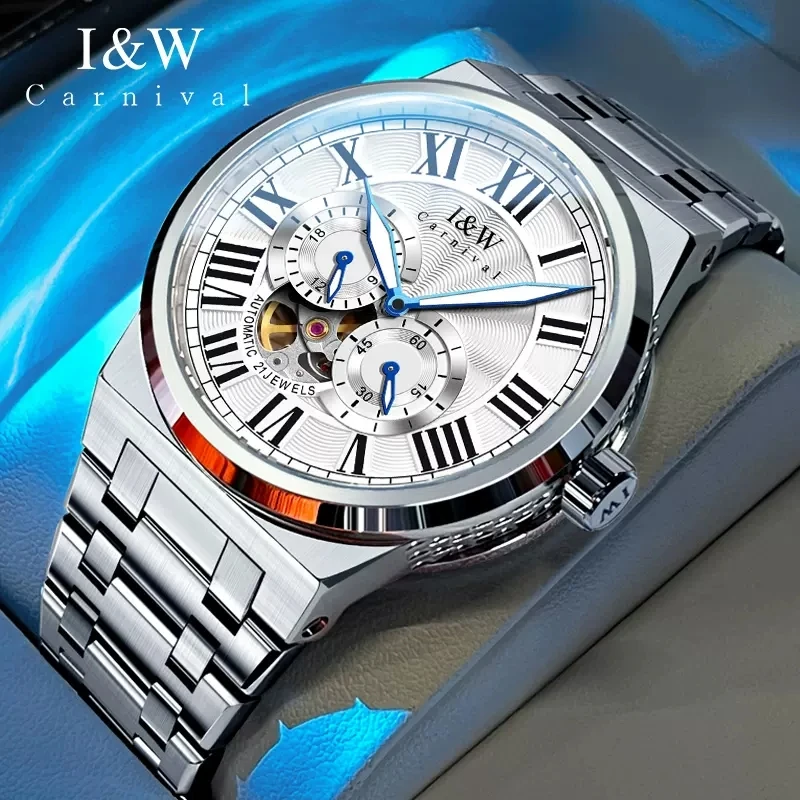 

Carnival Brand IW High-End Series Luxury Sapphire MIYOTA Movement Mechanical Watch Men Fashion Automatic Hollow Watches Mens