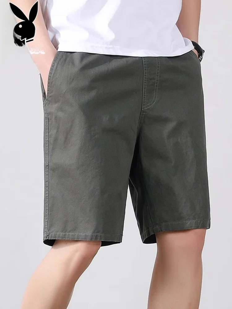 

Мужские шорты из чистого хлопка, повседневные, свободного кроя, длиной до колена, универсальные, летние, модные, молодежного стиля, прямого кроя