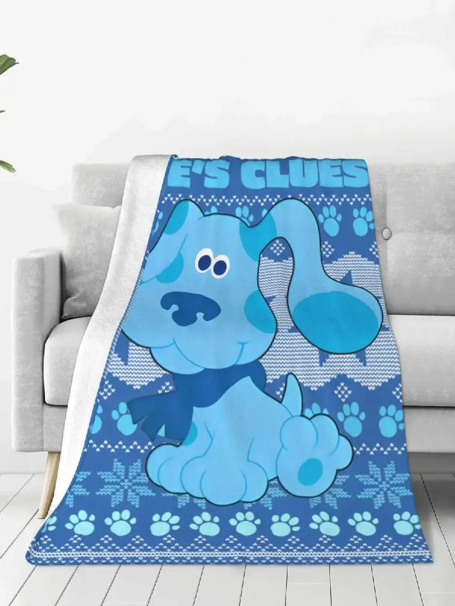 Blues Clues Ugly Christmas Throw Blanket Creative Fleece Blanket for Sofa or Bed Lounge Quilt xcm