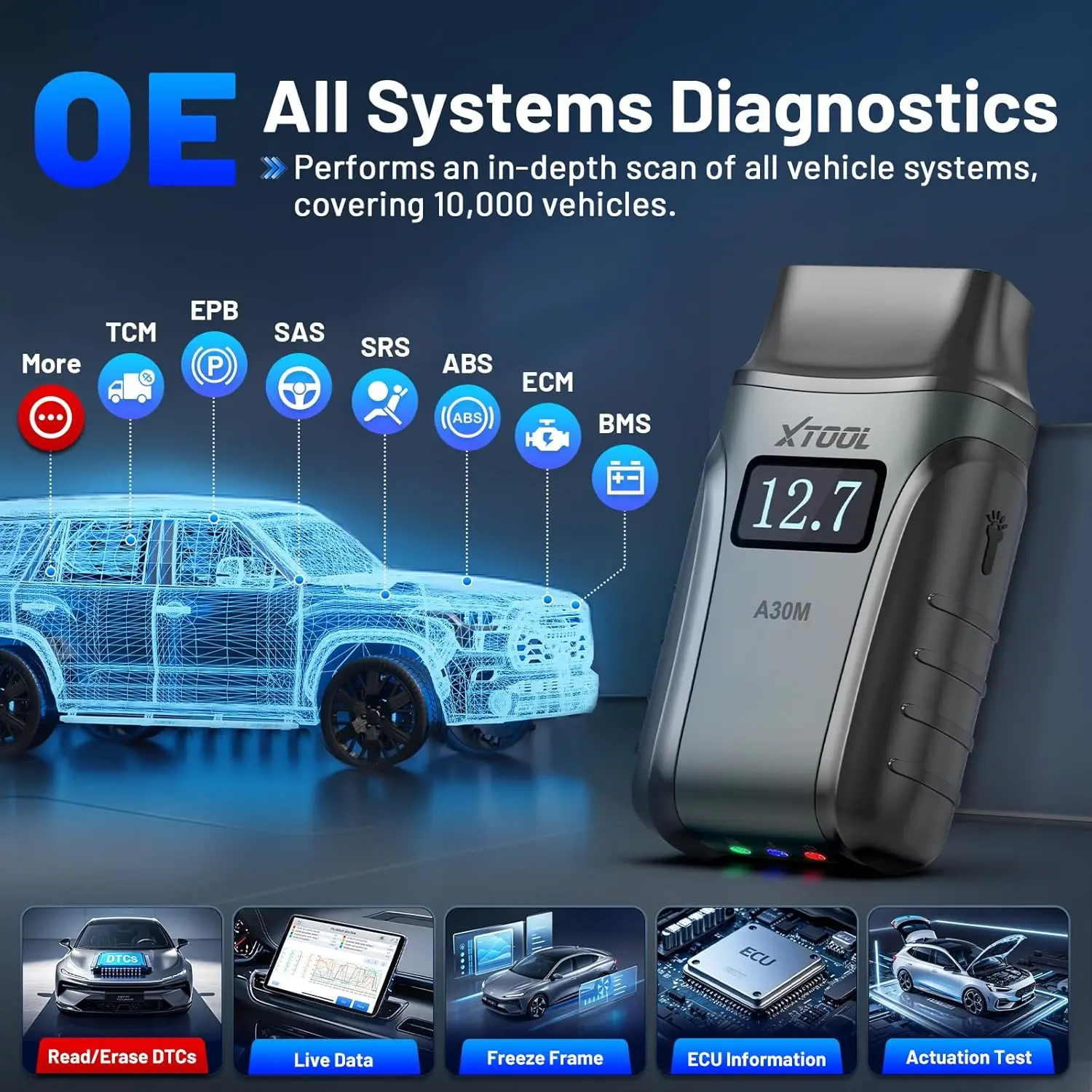 USA Stock XTOOL A30M Kit Anyscan Android Scanner Automotive Diagnostic Machine Appareil Diagnostic Bidirectional Scan Tool view 5