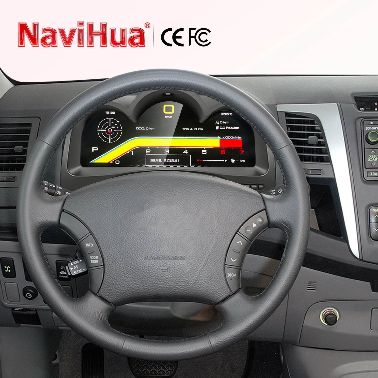 Navihua New Design Digital Cluster Car LCD Dashboard Auto Speedometer Linux System For Toyota Fortuner/ Hilux Vigo 2005-2015