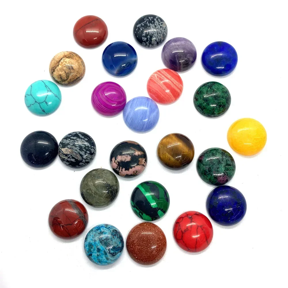 Cabochon Beads Natural Stone Malachite Glitterstone No Hole Round Cabochon Beads Fit DIY Pendants Rings Earring Bracelet Jewelry