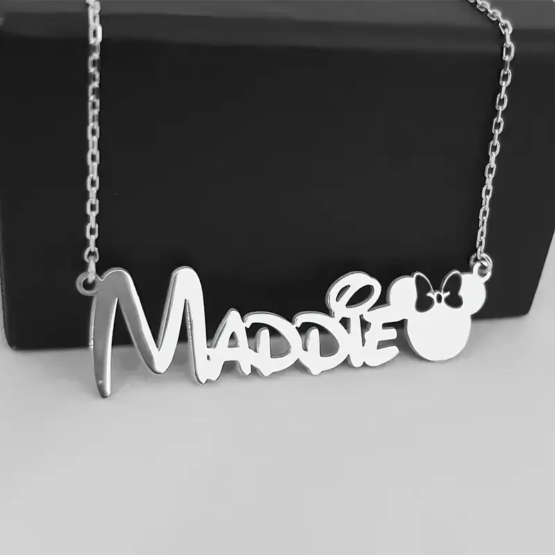 

Stainless Steel Custom Name Necklace Personalized Cute Cartoon Nameplate ID Pendant Necklaces for Women Kid Girls Trendy Jewelry