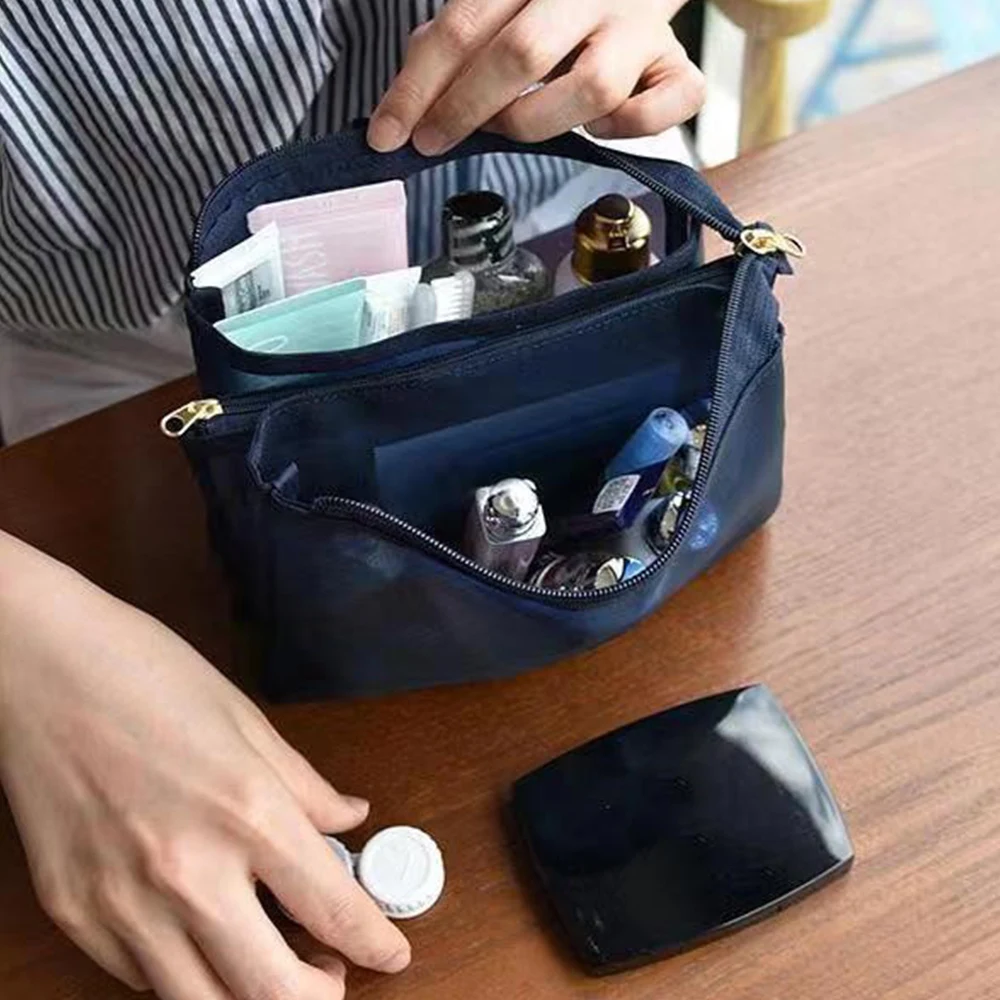 Custodia per doccia da bagno per la cura della pelle in tinta unita Nuovo organizzatore di cosmetici Borse appese Borsa da viaggio portatile in rete