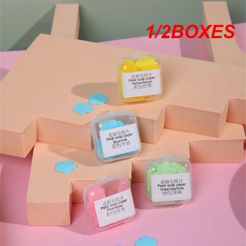 1/2BOXES Flower Shaped Soap Flakes Variety Of Scents High-quality Flower Shape 100 Pieces/box Household Products Soap Flakes