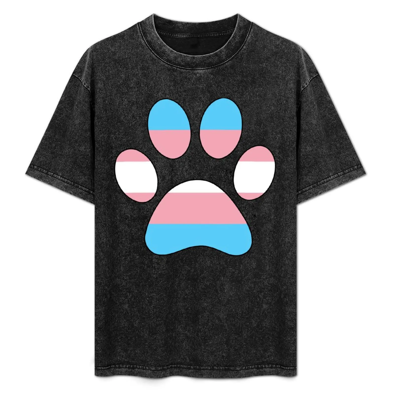 

Trans Pride Paw Print T-Shirt Work Outdoor T-Shirt for Men